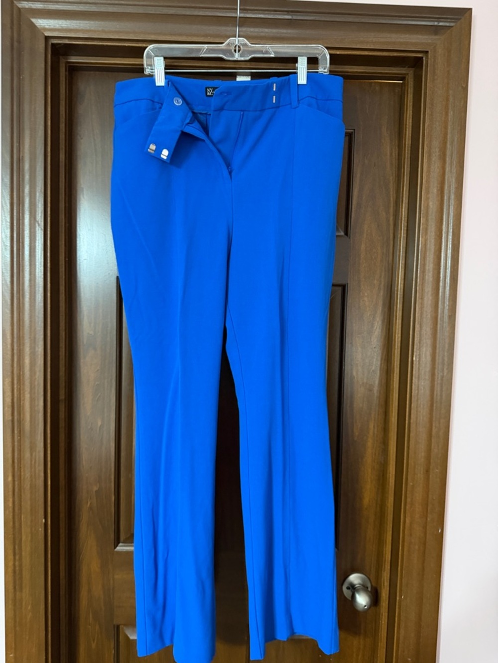 New York & Company Women's Royal Blue Straight-Leg Trousers